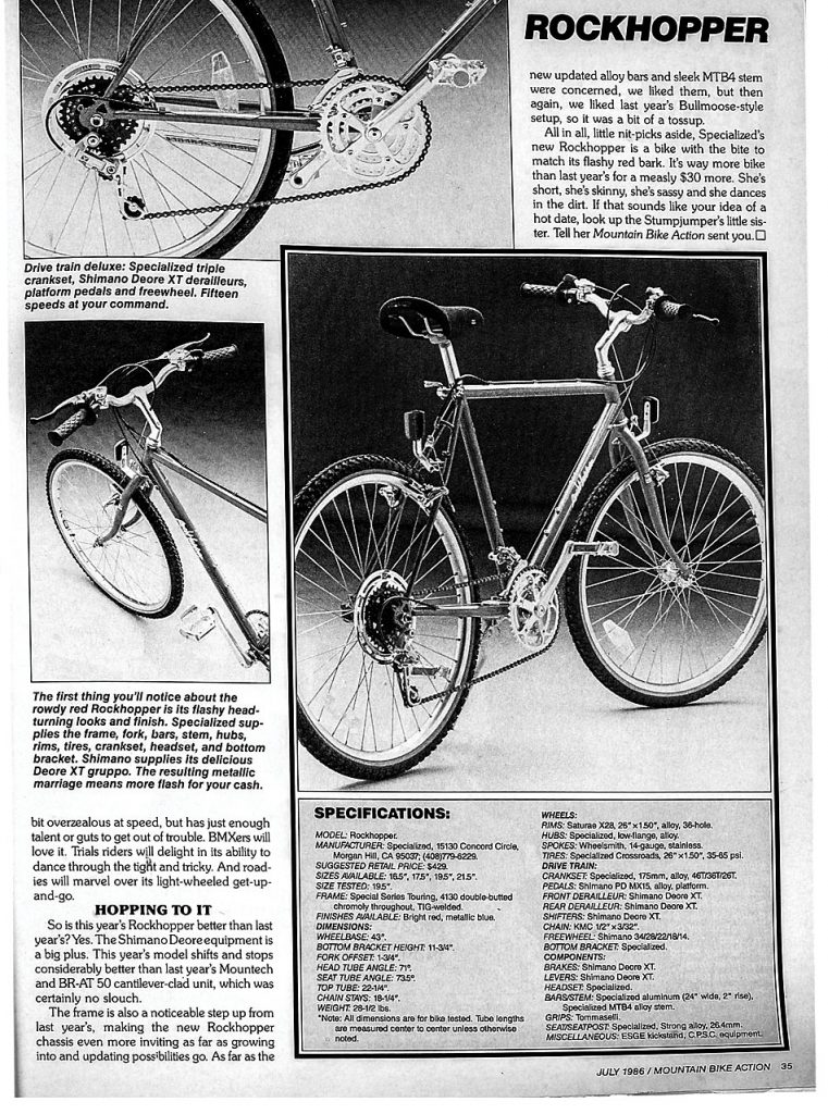 kam Gezag Mand The Most Influential Mountain Bike of the 1980's - Mountain Bike Action  Magazine